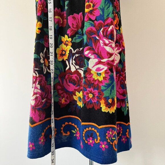 Yumi Kim Mini Dress Wool  Blend Mexican Floral Colorful Crochet Applique Sz S/M - Picture 7 of 11